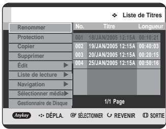 SAMSUNG DVD-HR725P - Utilisation du bouton MENU. - 1