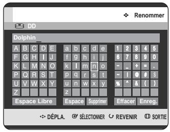 SAMSUNG DVD-HR725P - Sélectionnez les caractères nécessaires à l'aide des boutons ▲▼◀▶, puis appuyez sur le bouton OK. - 1