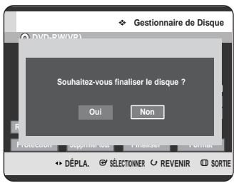 SAMSUNG DVD-HR725P - Finalisation d'un disque - 5