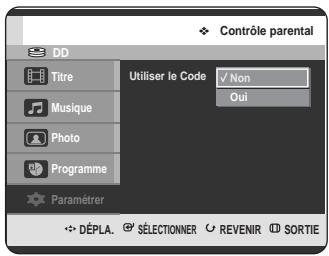 SAMSUNG DVD-HR725P - Configuration du contrôle parental - 5