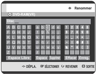 SAMSUNG DVD-HR725P - Modification du nom du disque - 7
