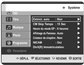 SAMSUNG DVD-HR725P - Réglage du CM Skip Temps - 2