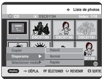 SAMSUNG DVD-HR725P - Appuyez sur les boutons ▲▼ pour sélectionner Diaporama, puis appuyez sur le bouton OK ou ▶. - 1