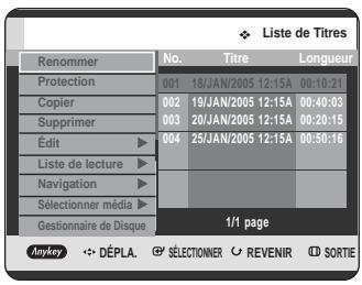 SAMSUNG DVD-HR725P - Utilisation du bouton MENU - 2