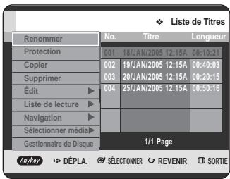 SAMSUNG DVD-HR725P - Utilisation du bouton MENU. - 1