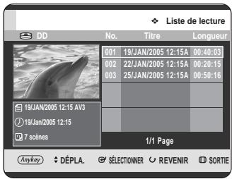 SAMSUNG DVD-HR725P - Appuyez sur les boutons ▲▼ pour sélectionner Supprimer, puis appuyez sur le bouton OK ou ▶. - 3