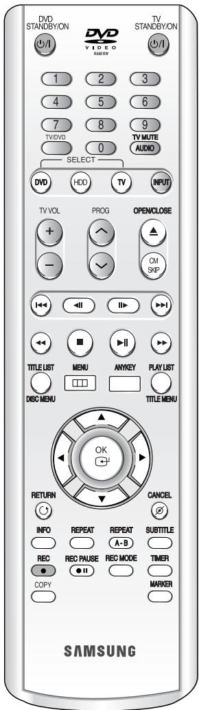 SAMSUNG DVD-HR725P - Réglage de la télécommande - 1