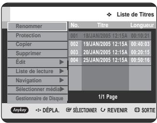 SAMSUNG DVD-HR725P - Utilisation du bouton MENU. - 1