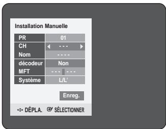 SAMSUNG DVD-HR725P - Préréglage des canaux avec la fonction de configuration manuelle - 5