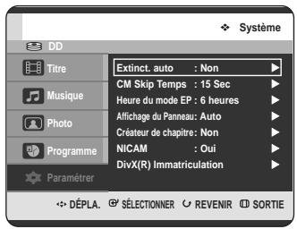 SAMSUNG DVD-HR725P - Configuration des options NICAM - 2