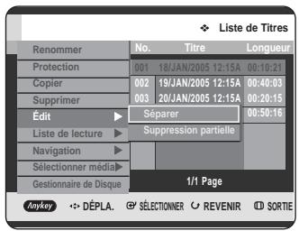 SAMSUNG DVD-HR725P - Utilisation du bouton MENU. - 2