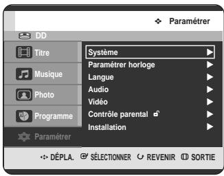 SAMSUNG DVD-HR725P - Configuration des options de langue - 1