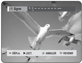 SAMSUNG DVD-HR725P - Appuyez sur les boutons ◀▶ pour sélectionner une scène mise en signet. - 1