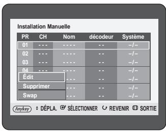 SAMSUNG DVD-HR725P - Préréglage des canaux avec la fonction de configuration manuelle - 4