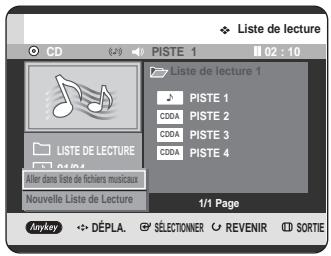 SAMSUNG DVD-HR725P - Aller dans liste de fichiers musicaux - 1