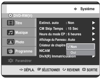 SAMSUNG DVD-HR725P - Création automatique des chapitres - 5