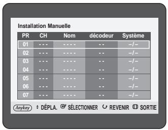 SAMSUNG DVD-HR725P - Préréglage des canaux avec la fonction de configuration manuelle - 3