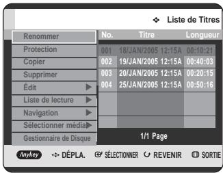 SAMSUNG DVD-HR725P - Utilisation du bouton MENU. - 1