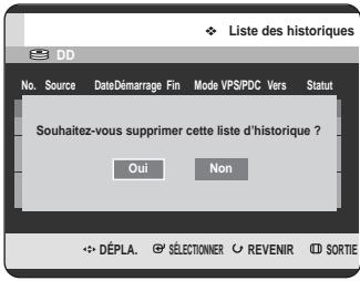 SAMSUNG DVD-HR725P - Effacer la Liste des historiques - 2