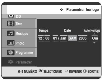 SAMSUNG DVD-HR725P - Réglage de l'horloge - 4