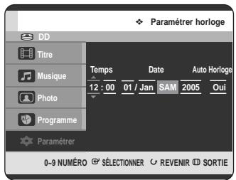 SAMSUNG DVD-HR725P - Réglage de l'horloge - 3