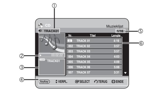 CD TRACK01 Muzieklijst 1/16 Nr. Titel Length 28 TRACK 01 4:19 002 TRACK 02 3:57 003 TRACK 03 3:57 004 TRACK 04 4:03 005 TRACK 05 4:09 006 TRACK 06 5:08 007 TRACK 07 3:31 Anykey VERPL SELECT TERUG EINDE