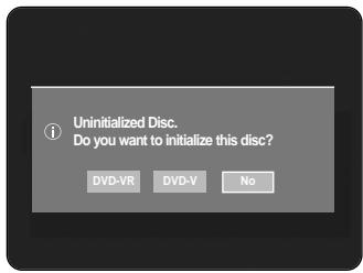 Uninitialized Disc. Do you want to initialize this disc? DVD-VR DVD-V No