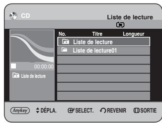 CD Liste de lecture No. Titre Longueur Liste de lecture Liste de lecture01 00:00:00 Liste de lecture Anyway DÉPLA SELECT REVENIR SORTIE