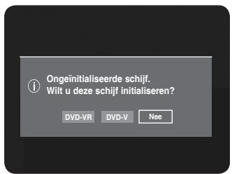 Ongeinitialiseerde schijf. Wilt u deze schijf initialiseren? DVD-VR DVD-V Nee