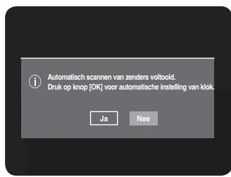 Automatisch scannen van zenders voltooid. Druk op knop [OK] voor automatische instelling van klok. Ja Nee
