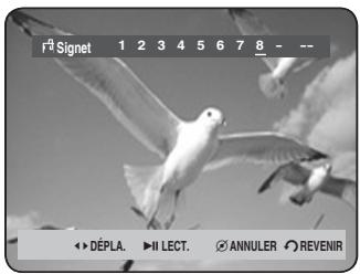 F® Signet 1 2 3 4 5 6 7 8 - -- ► DÉPLA. ► II LECT. ● ANNULER ○ REVENIR