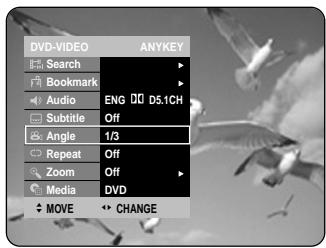 DVD-VIDEO ANYKEY Search Bookmark Audio Subtitle Angle 1/3 Repeat Off Zoom Off Media DVD MOVE CHANGE