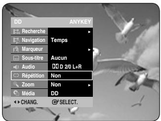 DD ANYKEY Recherche Navigation Temps Marqueur Sous-titre Aucun Audio D 2/0 L+R Répetition Non Zoom Non Media DD CHANG. SELECT.
