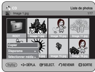 CD Liste de photos Image 1.jpg 1/17 ROOT Image 3.jpg Image 10.jpg Image 11.jpg Copier Diaporama 5.jpg Image 15.jpg Image 16.jpg Sélectionner média Anykey DéPLA. SELECT. REVENIR SORTIE