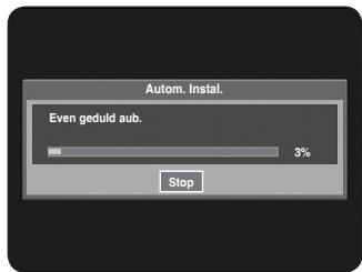Autom. Instal. Even geduld aub. 3% Stop