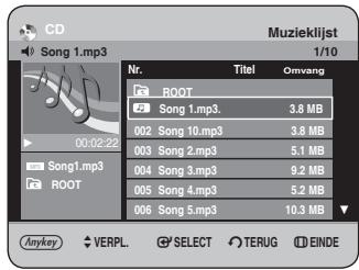 CD Song 1.mp3 Muzieklist 1/10 Nr. Titel Omvang ROOT Song 1.mp3. 3.8 MB 002 Song 10.mp3 3.8 MB 003 Song 2.mp3 5.1 MB 004 Song 3.mp3 9.2 MB 005 Song 4.mp3 5.2 MB 006 Song 5.mp3 10.3 MB Anykey VERPL. SELECT TERUG EINDE