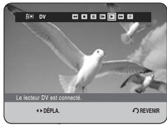Le lecteur DV est connecté. ► DÉPLA. REVENIR