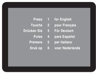 Press 1 for English Touche 2 pour Français Drücken Sie 3 Für Deutsch Pulse 4 para Español Premere 5 per Italiano Druk op 6 voor Nederlands