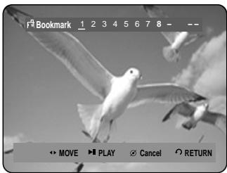 Bookmark 1 2 3 4 5 6 7 8 - -- MOVE PLAY Cancel RETURN