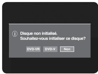 i Disque non initialisé. Souhaitez-vous initialiser ce disque? DVD-VR DVD-V Non