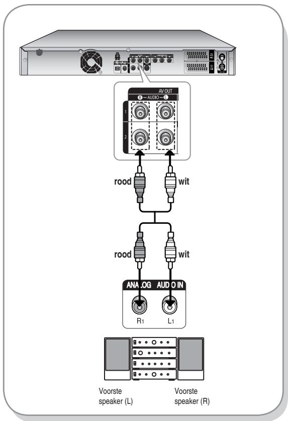 SAMSUNG DVD-HR730A - Situatie 2 : Aansluiten op een stereoversterker met AV-uitgangen - 1