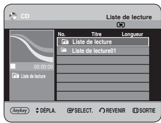 CD Liste de lecture No. Titre Longueur Liste de lecture Liste de lecture01 00:00:00 Liste de lecture Anyway DÉPLA. SELECT. REVENIR SORTIE