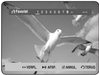 F# Favoriet 1 2 3 4 5 6 7 8 - -- ↔ VERPL. ▶ II AFSP. Ⓧ ANNUL. Ⓧ TERUG