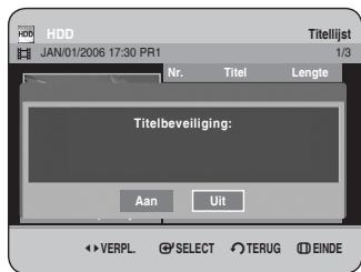SAMSUNG DVD-HR734A - Druk op de toetsen om Beveiliging te selecteren en druk verzolgens op OK of op de toets. - 1