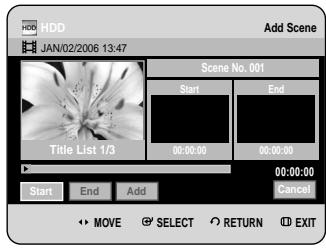 SAMSUNG DVD-HR734A - Adding a Scene - 2