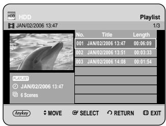 SAMSUNG DVD-HR734A - With the unit in Stop mode/Playback mode, press the PLAY LIST button. - 1