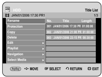 SAMSUNG DVD-HR734A - Press the buttons to select an entry you want to delete in the Title List, then press the ANYKEY button. - 1