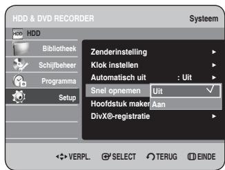 SAMSUNG DVD-HR734A - De opties voor Snel opnemen instellen - 3