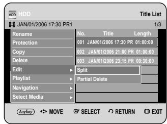 SAMSUNG DVD-HR734A - Press the buttons to select Edit, then press the OK or button. - 1