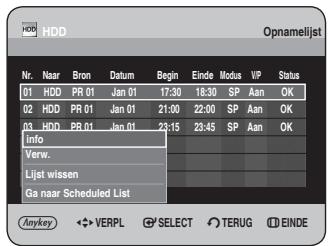 SAMSUNG DVD-HR734A - Opnamelijst wissen - 1